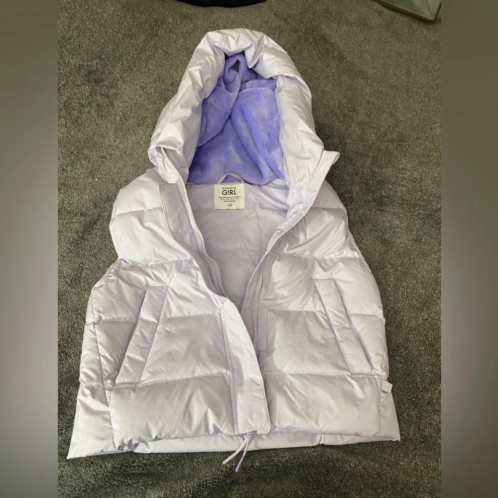 Athleta Girl Cloud Nine Purple Puffer Vest size L/12 Purple